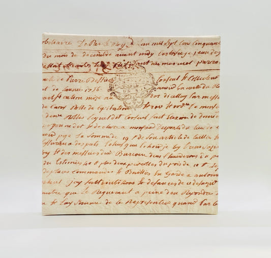 8x8 Vintage French Script Art Print | Antique Script Illustration | Paris-Inspired Wall Art | European Ephemera Decor