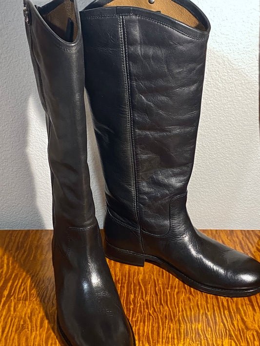 Frye Boots, Melissa Button 2, Black Frye Boots, Size 6
