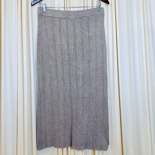 Preloved House of Harlow 1960 Beige Knit Skirt | Women’s Medium | Designer Vintage-Inspired Fashion